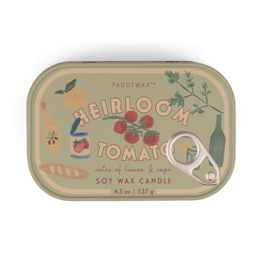 Heirloom tomato tin candle
