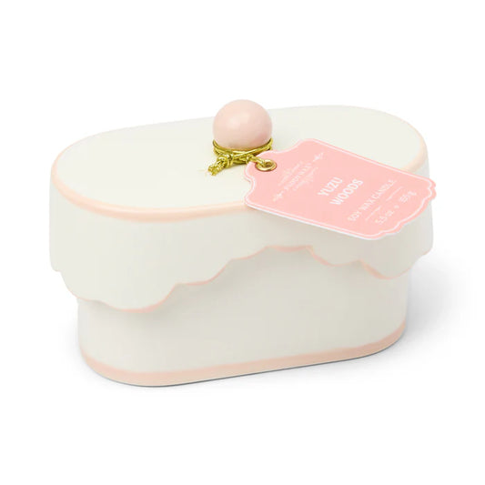 Yuzu woods ceramic dish candle