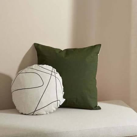 Olive square cushion