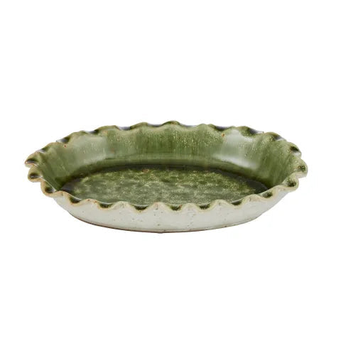 Urna Oval Ceramic Dish Olive