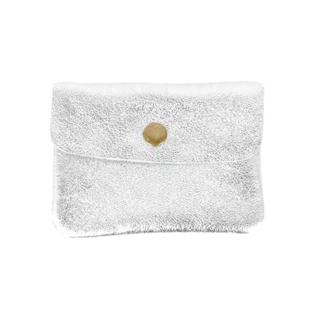 Metallic Sliver or Gold Leather Coin Purse