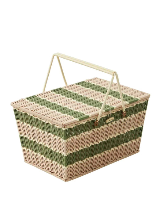 Ostuni Woven Basket Basket Olive & Pink
