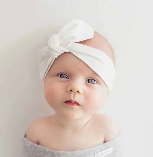 Snuggle Hunny White Topknot Headband