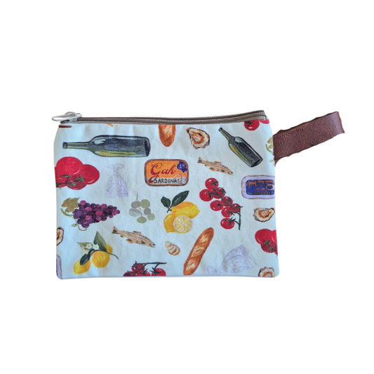 Canvas Coin Purse- Cream & Food