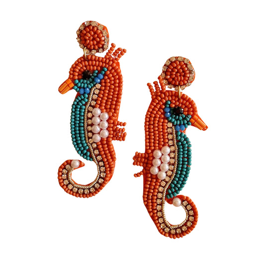 Beaded Earrings Seahorse